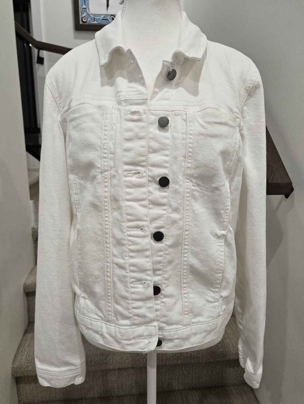 Calvin Klein Jeans White Denim Button-Front Jacket
